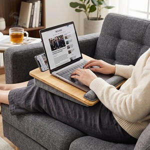 <span class=keywords><strong>Coussin</strong></span> d'oreiller de bureau en bambou Support portable en bambou pour ordinateur portable avec fente pour <span class=keywords><strong>tablette</strong></span> téléphone <span class=keywords><strong>Plateau</strong></span> de bureau léger pour ordinateur portable - Product Image 2
