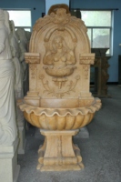 Prix d'usine personnalisé fontaine de style européen pour l'extérieur en marbre antique fontaine cascade murale en pierre avec figure féminine