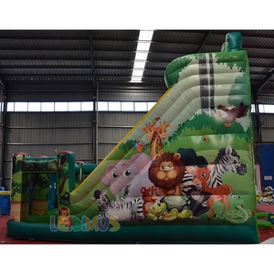 <span class=keywords><strong>Tobogán</strong></span> Inflable Comercial Personalizado de PVC con Temática de Zoológico para Niños, Combo de Casa de Brinco con <span class=keywords><strong>Tobogán</strong></span> en Venta con Soplador - Product Image 4