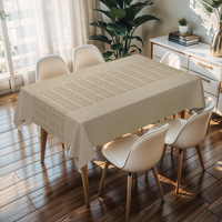 Nappe carrée en toile cirée blanche de qualité supérieure RNPT, motif végétal, nappe douce à carreaux pour table à manger, table basse
