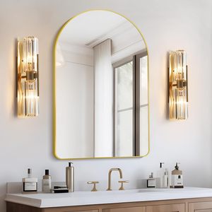 Applique da Parete in Vetro Moderno per Interni, Lampada da Parete Dorata con Attacco E12 per Casa - Product Image 6