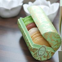 Emballage personnalisé en tube semi-circulaire pour macarons, emballage cadeau de chocolat de qualité supérieure, boîte ronde en carton pour biscuits, boîte magnétique pour biscuits