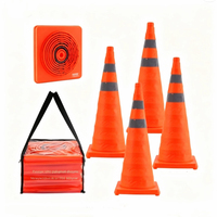 Cône de signalisation rétractable personnalisé de 70 cm, hautement réfléchissant, pliable, pour la sécurité routière sur les autoroutes et les avertissements de circulation