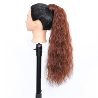 Kerui — Extension capillaire synthétique queue de cheval noire, postiche bouclée et crépue, longue queue-de-cheval en pâte magique pour femmes, 26 pouces