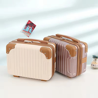 Mode rétro couleur bonbon 14 ''étui de maquillage étui de transport Portable boîte-cadeau bande élastique adapté aux étuis à chariot