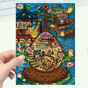 Redbook DIY escena manuales dibujos animados paisaje pegatinas múltiples mundos en miniatura 3D pequeño PVC Anime estilo casas alivio del estrés - Product Image 4