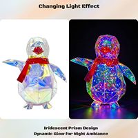 Décoration de pingouin LED de 30 cm, sculpture de pingouin lumineuse en PET, ornement de Noël moderne pour hall d'hôtel, centre commercial