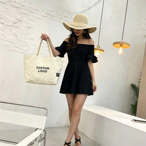 High Quality Ready Stock Outdoor Travel Cotton <b>Canvas</b> <b>Tote</b> Bag Custom Pattern Cross-border Beach Shopping Bag - Product Image 1