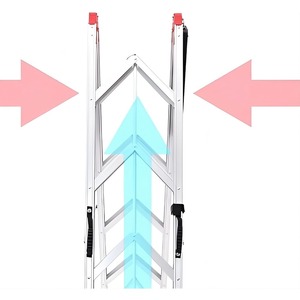 Deliladder Compact <span class=keywords><strong>3</strong></span>/4/5 <span class=keywords><strong>marches</strong></span> en aluminium cadre portable certifié CE bâton échelle anti-dérapant pédale hauteur accessible - Product Image 3
