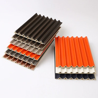 Panneaux muraux extérieurs WPC sans peinture, murs de fond triangulaires, grilles en fibres de bambou brut, forme personnalisée, grande muraille insonorisée