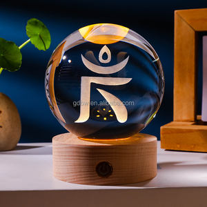 क्रिस्टल गेंद टेबल लैंप चमक क्रिस्टल बॉल ग्लोब सौर प्रणाली गेंद रोशनी - Product Image 6