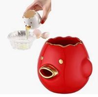 Séparateur de jaune et de blanc d'œuf en céramique, motif poussin de dessin animé créatif, gadget de cuisine pour la préparation des repas