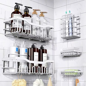 Support mural adhésif non perforé pour la maison Étagères <span class=keywords><strong>de</strong></span> cuisine Panier <span class=keywords><strong>de</strong></span> rangement Coin organisateur mural Étagère <span class=keywords><strong>de</strong></span> <span class=keywords><strong>salle</strong></span> <span class=keywords><strong>de</strong></span> bain - Product Image 2