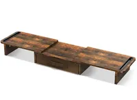 Support de moniteur en bois Table élévatrice Support de moniteur de jeu avec tiroir 2 ordinateurs portables Bureau Longueur et angle réglables
