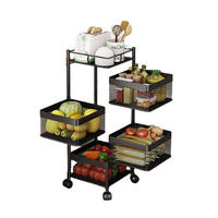 Étagère de rangement rotative pour cuisine, salle de bain et salon