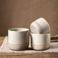 Tasse à café à boire Offre Spéciale tasses à thé en céramique Beige mat sans poignée tasse à café en argile céramique en gros