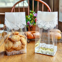 Sacs en plastique transparents recyclables à soufflets latéraux, personnalisables en gros, pour l'emballage de biscuits, pâtisseries et pains