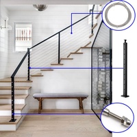 18-ft x 2in x 42-in Résistance à la corrosion Balustres Clôture de sécurité Métal SS304 Noir mat Garde Horizontal Rail pour Patios Lofts