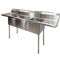 Évier de cuisine professionnel en acier inoxydable à 3 compartiments, électrique 200-500W 220-240V, neuf 2020, directement de l'usine