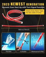 12V Çift Renkli Kehribar Beyaz Switchback Dinamik Tarama Başlatmalı IP65 Su Geçirmez 5050 LED Çipli Araba Kaputu Işık Şeridi Gündüz Farı Sinyal Lambası