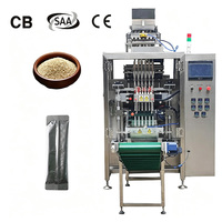 Machine d'emballage verticale entièrement automatique à cinq colonnes en acier inoxydable pour granulés de sucre, à scellage arrière, haute vitesse, vente directe usine