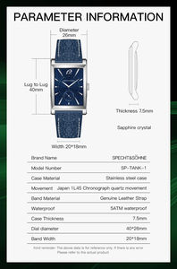 นาฬิกาแฟชั่นทรงสี่เหลี่ยมสำหรับผู้ชาย ปี 2025 นาฬิกาโครโนกราฟสไตล์สปอร์ต ตัวเรือนสแตนเลส กระจกแซฟไฟร์ กันน้ำ 50 เมตร - Product Image 6