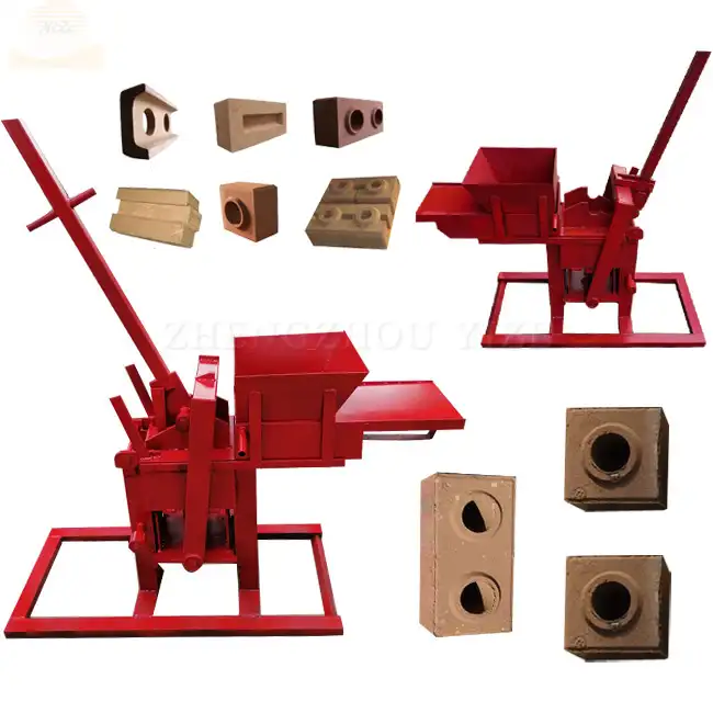 Máquina de fabricación de bloques de arcilla, Máquina manual de ladrillos de enclavamiento de suelo, fabricación de bloques de cemento de arcilla