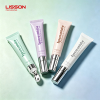 Tube de crème pour les yeux de 15 ml avec applicateur en alliage de zinc métallique rafraîchissant, dosage précis, emballage de tube cosmétique à presser pour gel de soin des yeux