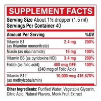 OEM Vitamin B12 Cair Bentuk Tetes Methylcobalamin B12 Cair Bentuk Tetes dengan B6 B1 Niacin Folate untuk Energi, Dukungan Otak dan Jantung