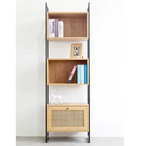 מודרני רצפת ארון ספרים עם 3 tier חנות מדפי עץ בסלון ריהוט
