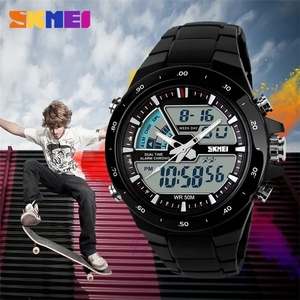 Rimani al passo con lo stile grazie all'innovativo Orologio analogico digitale Skmei 1016 nero per acquirenti aziendali