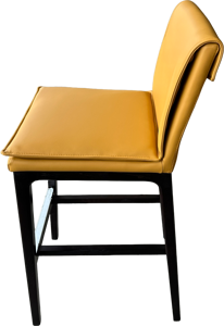 Elegante Silla de Bar con Tapicería de Cuero Sintético y Patas de Madera Lacada, Muebles de Comedor para Hotel, Silla de Bar para el Hogar - Product Image 3