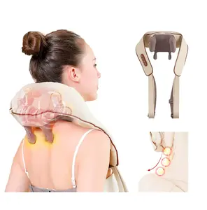 3D Massage Heads Smart Timing Rechargeable Shoulder Massage Neck Massager Infrared Heating Relief Neck Pain