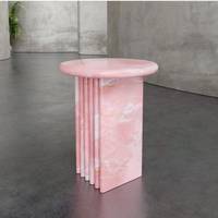 Luxe Moderne Design Rose Onyx Marbre Bleu Vert Jade Carreaux de Marbre Meubles Table Basse Rétro-Éclairé Dinig Top Plinthe Chambre
