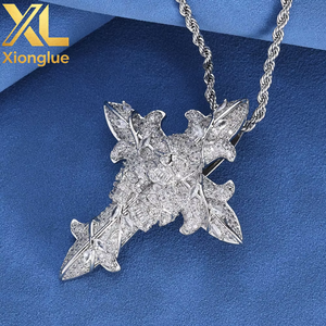 Collier unisexe en acier inoxydable, best-seller, style européen et américain, pendentif croix vintage en zircon, hip-hop, cadeau personnalisé - Product Image 2