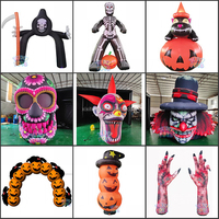 Décorations d'Halloween gonflables personnalisées pour l'extérieur, fantôme souriant à LED gonflable pour les fêtes d'enfants