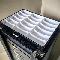 Boîte de rangement pour lunettes de soleil en cuir PU de qualité supérieure, vitrine de luxe pour lunettes avec tiroirs multi-niveaux