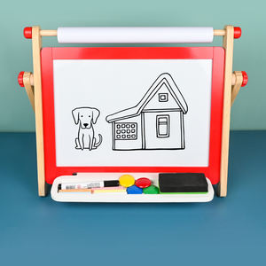 منتج جديد 2024 ألعاب خشبية مضحكة للأطفال مزدوجة الوجه بخط اليد ألعاب لوح الرسم التعليمية المبكرة للأطفال الأولاد والبنات - Product Image 2