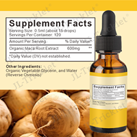 JULONG OEM Gouttes liquides de racine de maca Compléments à base de plantes Bouteille de goutte de maca noire Soutien de l'équilibre hormonal, de l'humeur, de l'énergie et de la forme physique