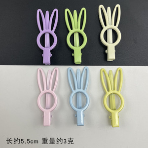 <b>Rabbit</b> Ear Hair Clip 6 Cm Glossy Metal Side Clip For Women Casual Headdress - Product Image 5