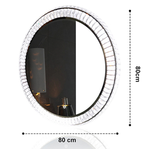 Miroir de salon rond en cristal LED à intensité variable - Product Image 5