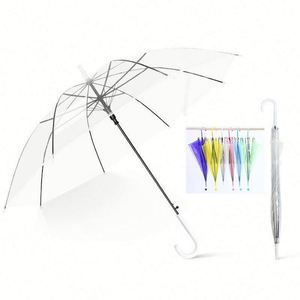Pack Clear Transparent Bubble Dome <b>Windproof</b> Stick <b>Umbrellas</b> With Easy Grip Handle Promotion Gift - Product Image 1