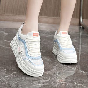 Baskets sportives grande taille LYKU pour femme, tige en PU, doublure en maille respirante, lacets, semelle intermédiaire antidérapante en PVC, vert émeraude, automne-printemps - Product Image 4