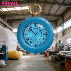 Decorazione Gonfiabile di Alta Gamma a Forma di Orologio Blu per Eventi nei Centri Commerciali - Product Image 3