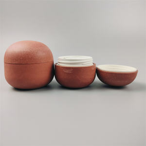 ODM 2025 personalizado respetuoso con el medio ambiente 30g 50g 100g cuenco forma de huevo tarro de crema cosmética contenedor de tarro de fibra de aserrín biodegradable con cuchara - Product Image 2