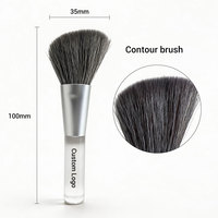 Ensemble de pinceaux de maquillage vegan, logo personnalisé, fibres synthétiques professionnelles, pinceau blush, contour, anticernes, kit de voyage miniature blanc de luxe