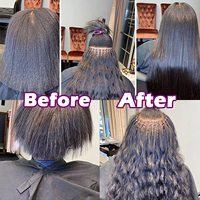 Vente en gros de cheveux humains vierges brésiliens à la kératine, extensions capillaires à micro-anneaux/rings/boucles, fournisseurs de cheveux raides crépus pour extensions micro-link