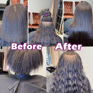 Vente en gros de cheveux humains vierges brésiliens à <span class=keywords><strong>la</strong></span> kératine, extensions capillaires à micro-anneaux/rings/boucles, fournisseurs de cheveux raides crépus pour extensions micro-link - Product Image 4