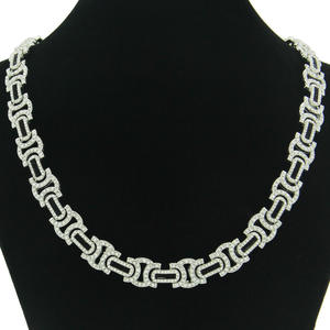 <span class=keywords><strong>Cadena</strong></span> cubana con personalidad para hombre, collar con costuras <span class=keywords><strong>de</strong></span> diamantes, <span class=keywords><strong>cadena</strong></span> exagerada - Product Image 2