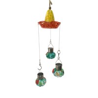 Mangeoire à colibris en verre artistique soufflé à la main, mangeoire à nectar en forme de fleur avec support en corde de chanvre pour la décoration de jardin